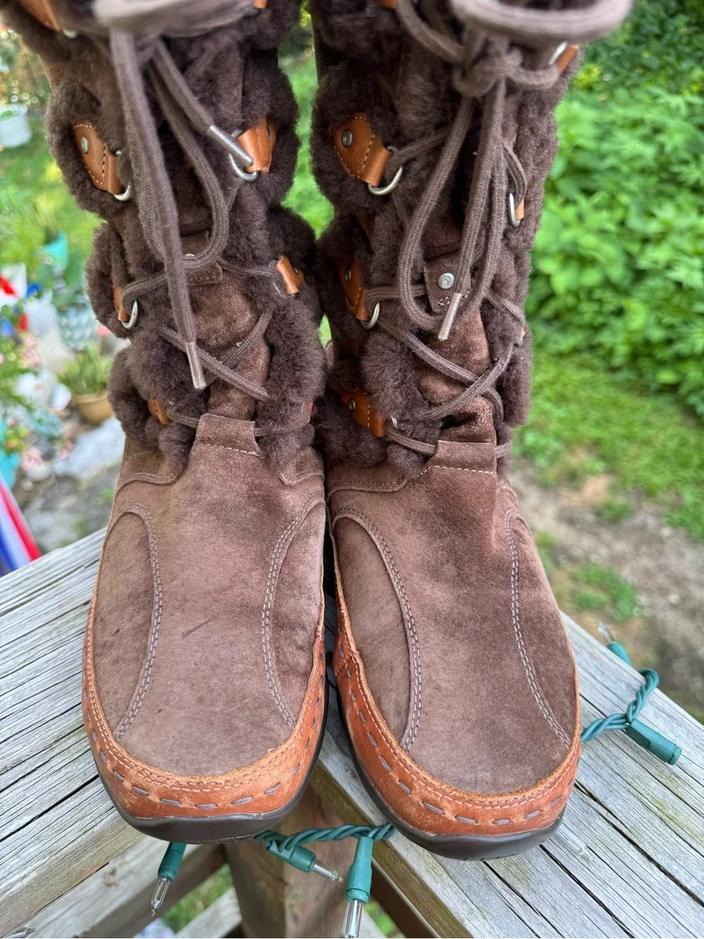 The North Face Abby II Brown Winter Boots Women's US size 9.5 Snowflake Design